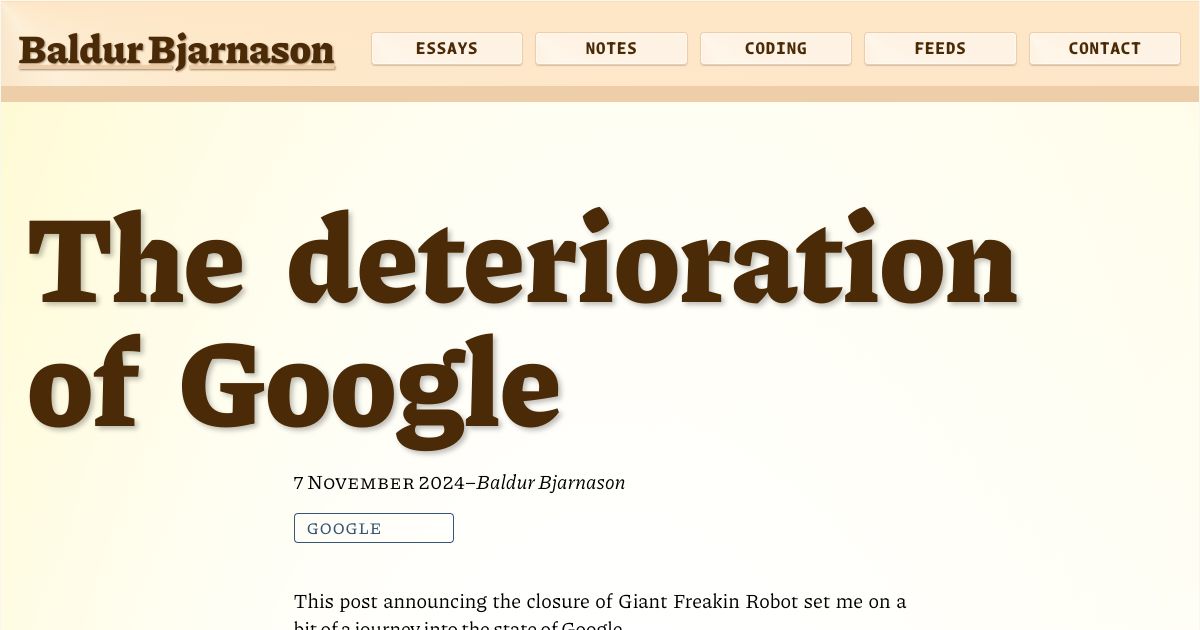 The deterioration of Google
