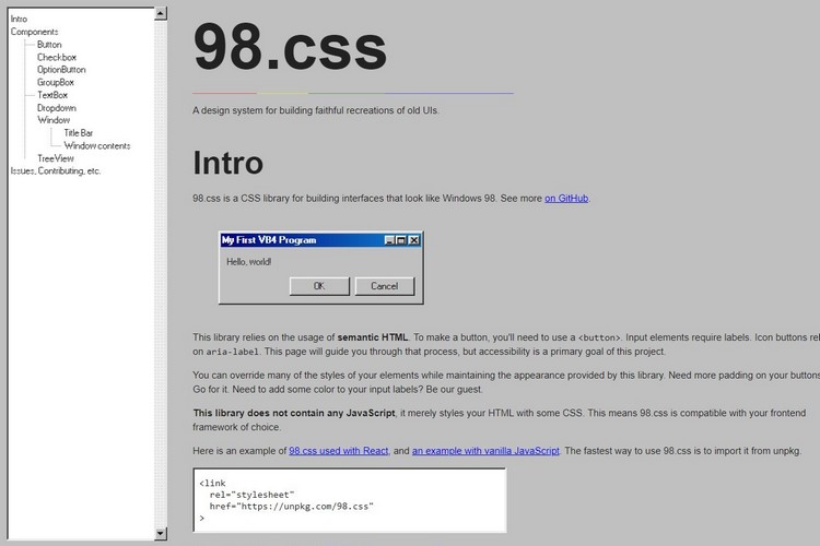 98.css UI 设计