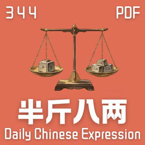 【PDF】 Daily Chinese Expression 344「半斤八两」 Chinese podcast -Speak Chinese with Da Peng #汉语俗语和习惯用语