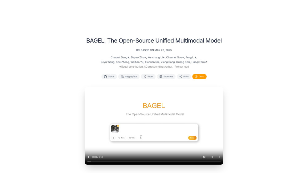 BAGEL: Open-source unified multimodal AI