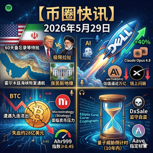 美伊60天备忘录待批!BTC遭遇ETF九连流出,微策略承压或将卖币,Anthropic估值逼近万亿,SpaceX链上闪崩血洗散户,戴尔财报炸裂狂飙40%