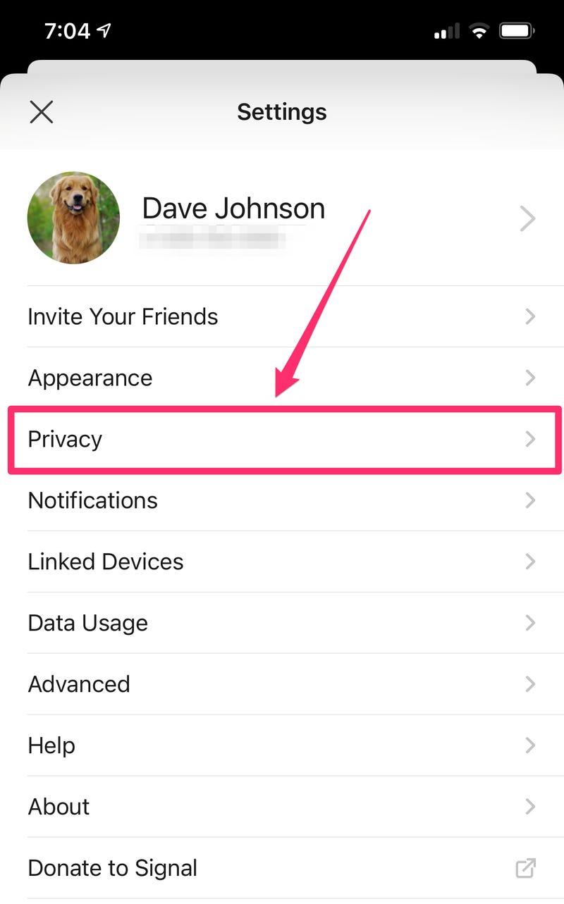 Signal Privacy Settings