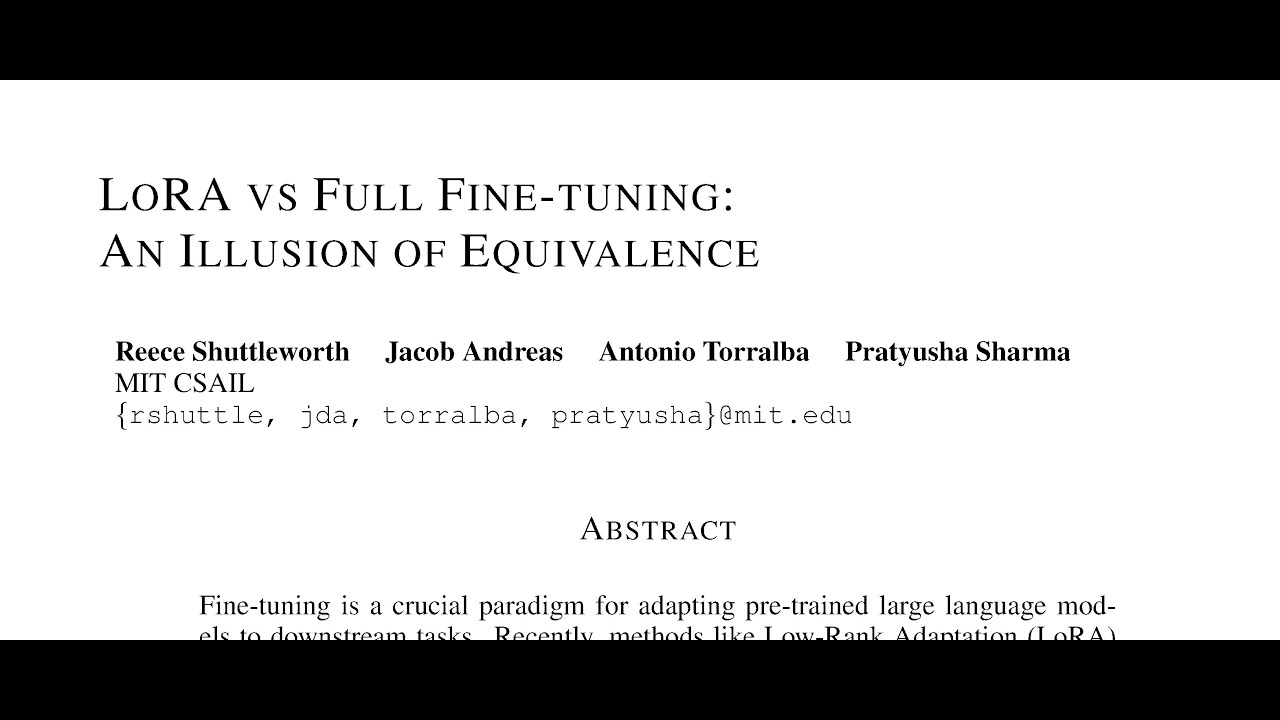 LoRA vs Full Fine-tuning