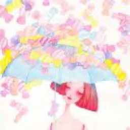 窗前伞的花香小镇