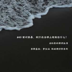 #49 面对「家暴」，我们在法律上能做些什么？