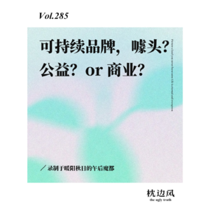 vol.285 可持续品牌，噱头？公益？or商业？