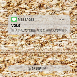 Vol.09 由琐事组成的生活像是坚固耐久的颗粒板