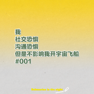 #001  我 社交恐惧 沟通恐惧 但是不影响我开宇宙飞船 