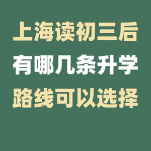 在上海读到初三后升学有几条路线可选择？