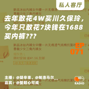 EP071-去年敢花4w买川久保玲，今年只敢花7块钱在1688买内裤丨私人客厅