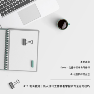 #11 实务技能|新人律师工作需掌握的方法论与技巧