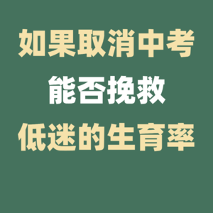 取消中考就能挽救生育率吗?