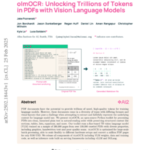 【第230期】olmOCR：PDF文档高质量提取模型