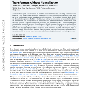 【第234期】Transformers without Normalization