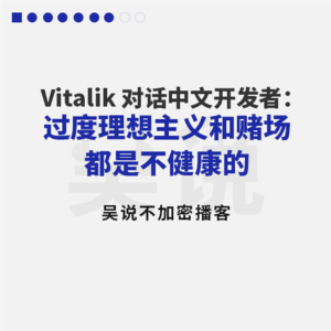 Vitalik 对话中文开发者：过度理想主义和赌场都是不健康的