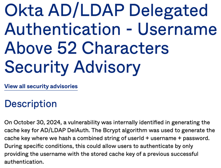 Username Over 52 Characters? No Password Required, Says Okta