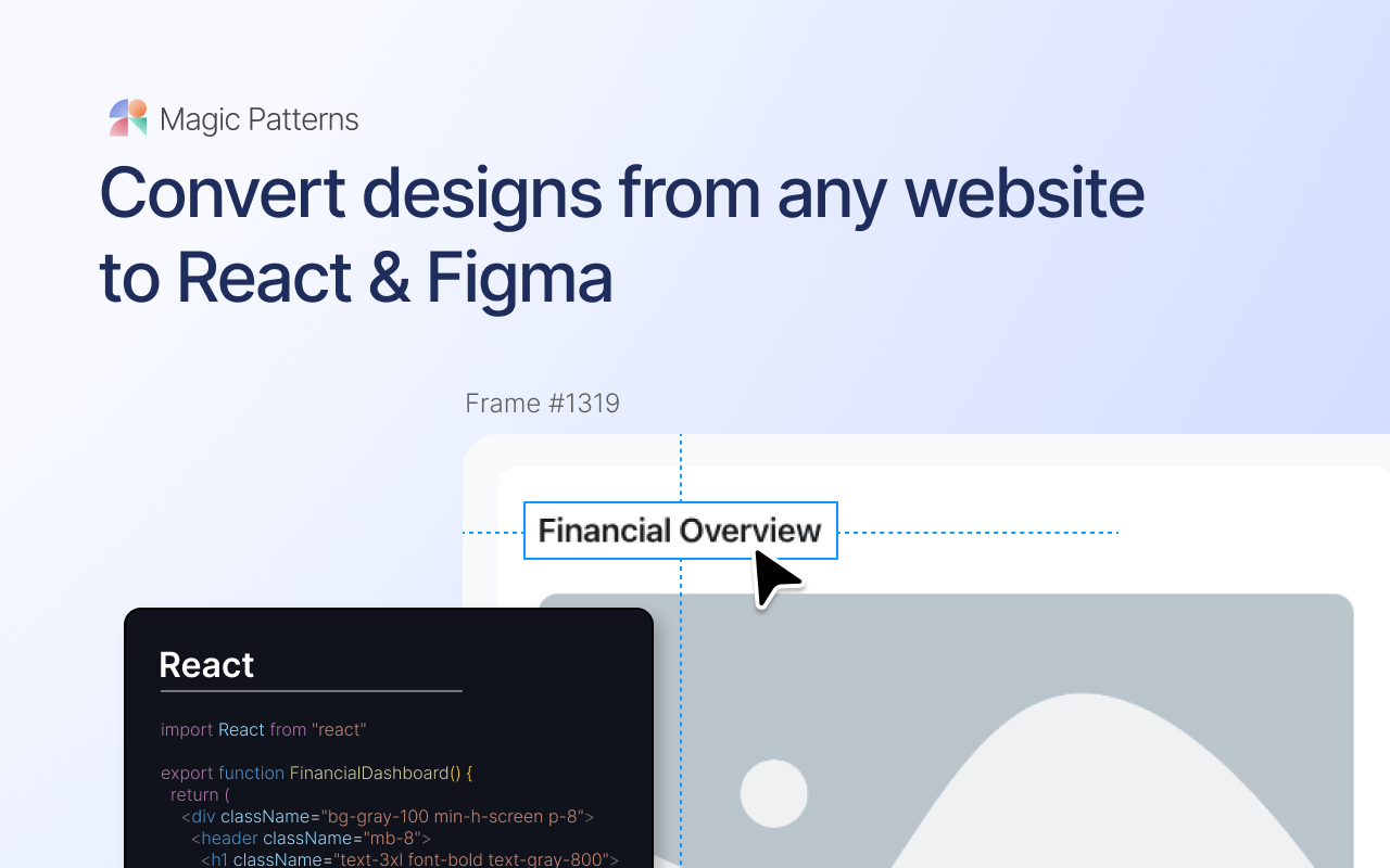 HTML to React & Figma by Magic Patterns