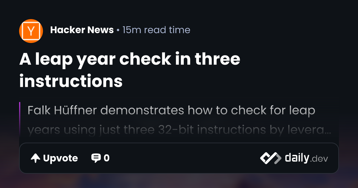 A leap year check in three instructions