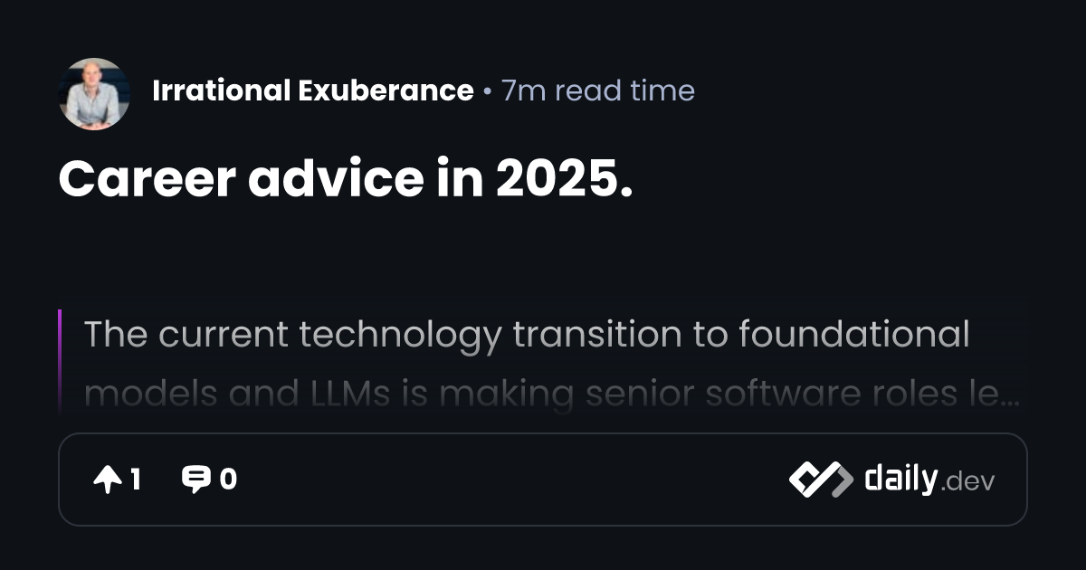 Career advice in 2025