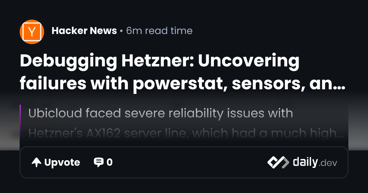 Debugging Hetzner