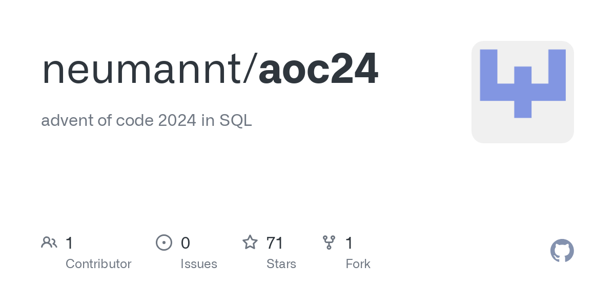 Advent of Code 2024 in pure SQL