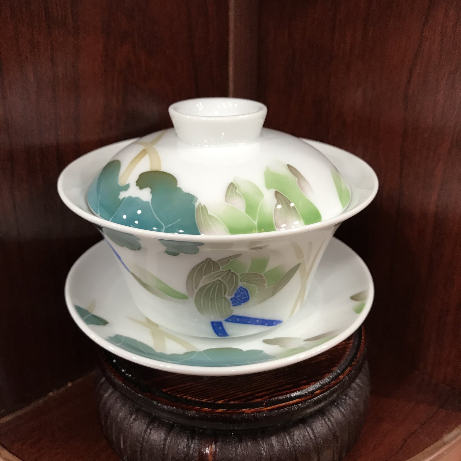 醴陵釉下五彩瓷手绘盖碗