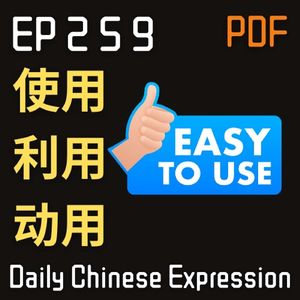 Daily Chinese Expression 259 「使用 vs 利用 vs 动用」 Intermediate Chinese podcast -Speak Chinese with Da Peng